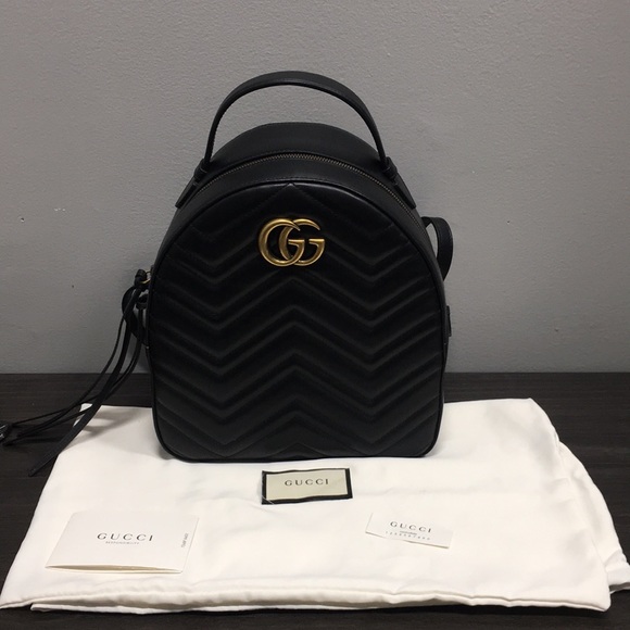 gucci marmont quilted leather backpack